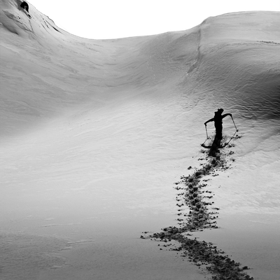 Berg vorne hiker